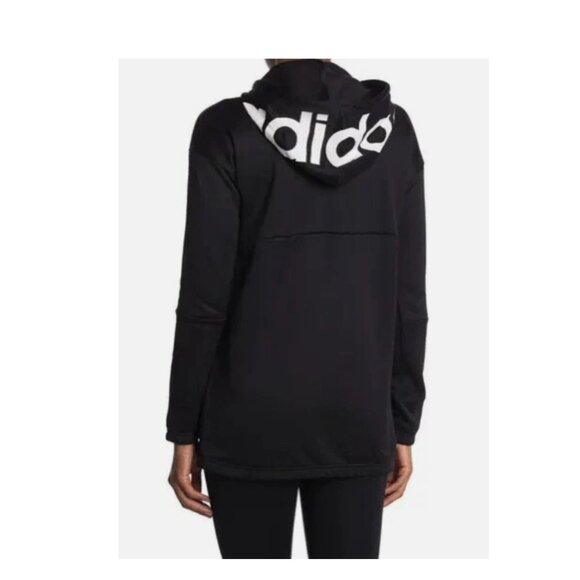 Adidas Women’s 3/4 Zip Long Line Hoodie- Black - Picture 2 of 6